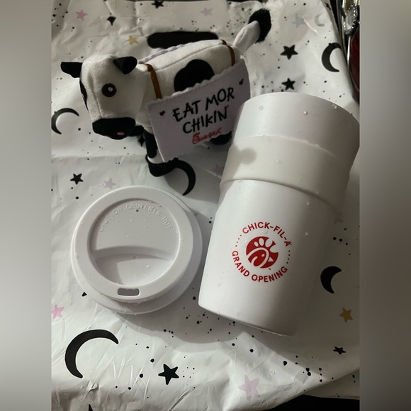 Chick-fil-A Cow Plush + Cup - Picture 2 of 4